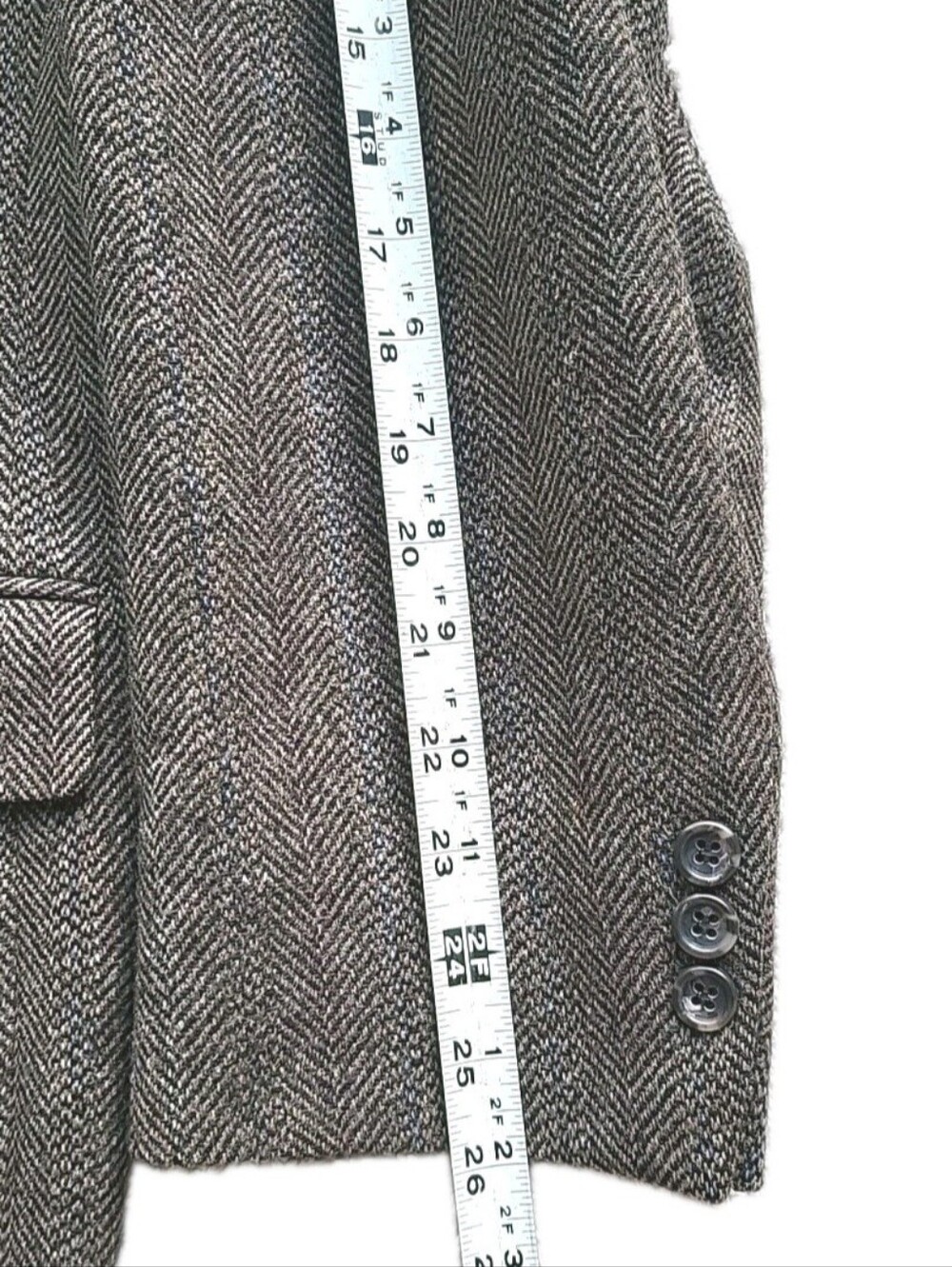 Cricketeer Blazer Mens 48L Brown Herringbone Lambswool Sport Coat Jacket Canada - Picture 8 of 14